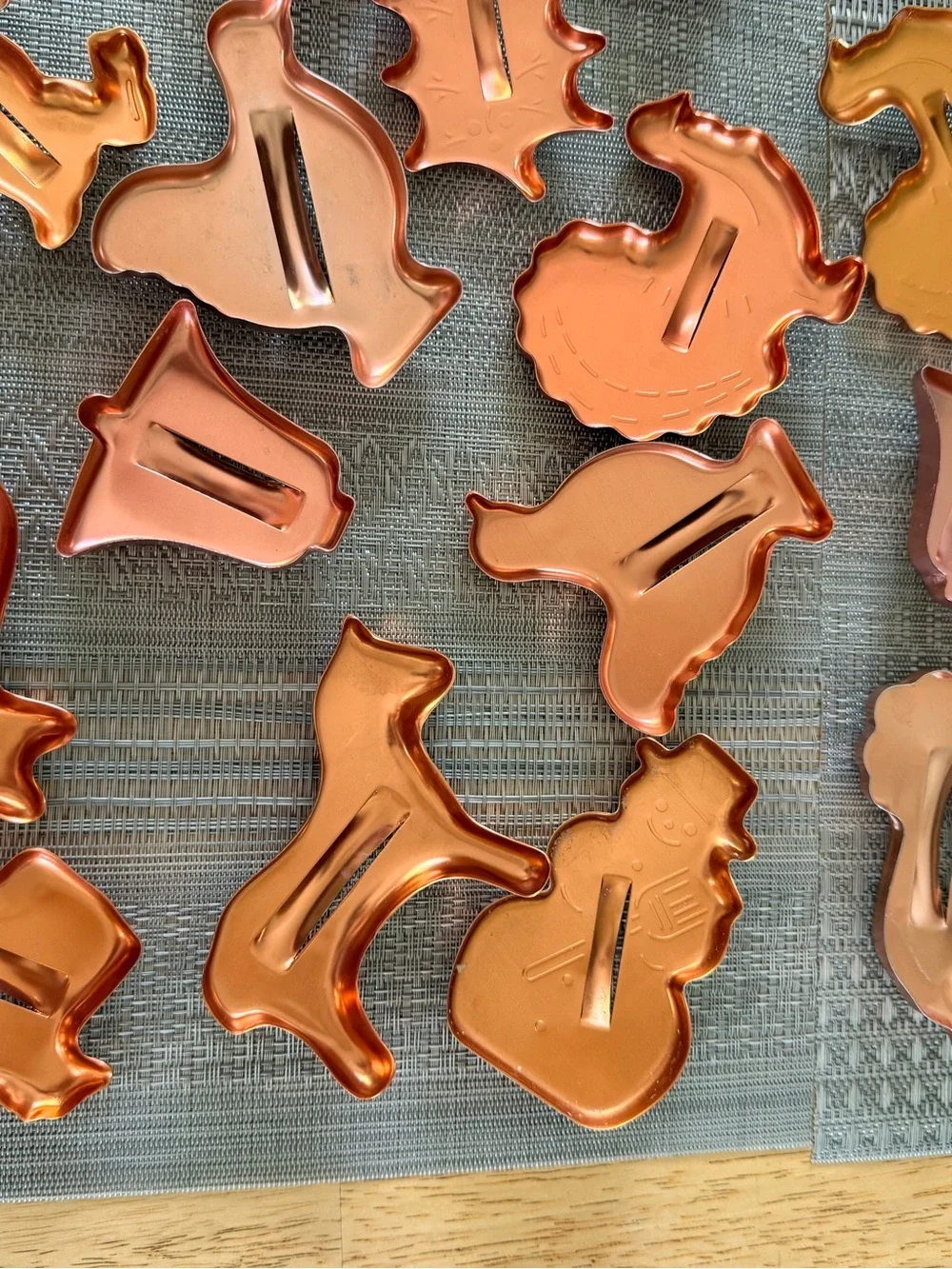 Vintage Copper Cookie Cutters Lot - Christmas, Thanksgiving & Animals
